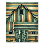 Rustic Sage and Ochre Barn Panel Rug
