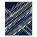 Modern Navy Gray Linear Geometric Art Rug
