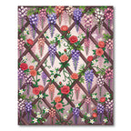 Wisteria Rose Trellis Garden Tapestry Rug
