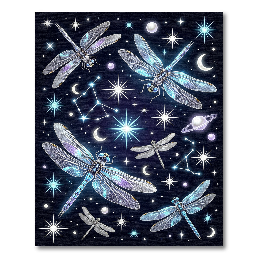 Celestial Dragonfly Night Sky Decor Rug