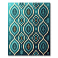 Teal Turquoise Layered Almond Medallion Rug
