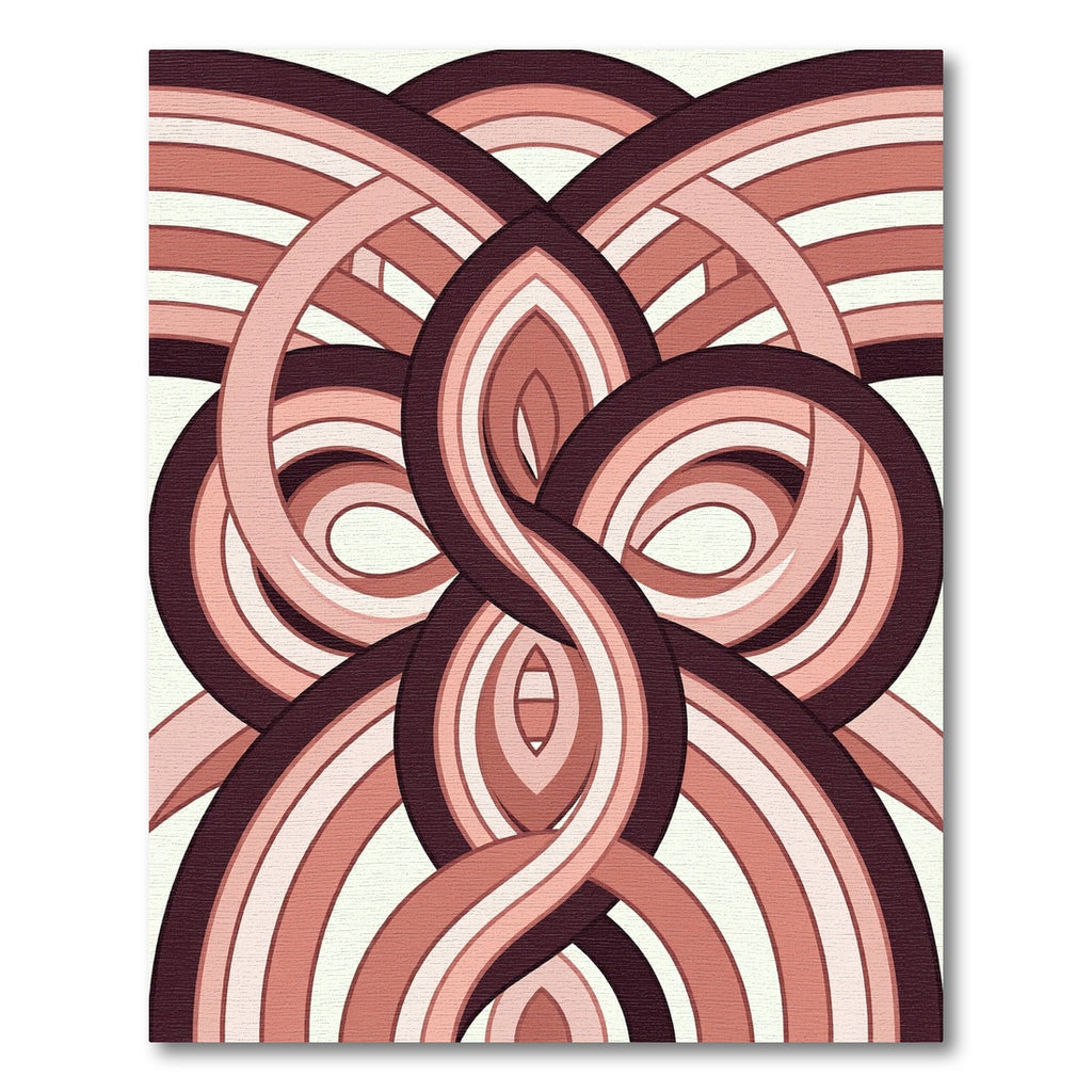 Blush Pink Interwoven Ribbon Abstract Rug
