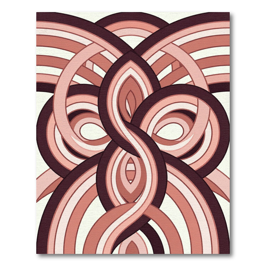 Blush Pink Interwoven Ribbon Abstract Rug