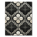 Monochrome Quatrefoil Damask Art Deco Tile Rug