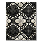 Monochrome Quatrefoil Damask Art Deco Tile Rug