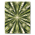 Retro Olive Green Radiant Starburst Rug