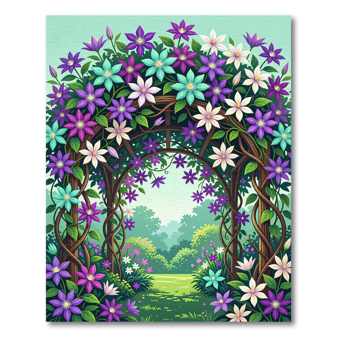 Whimsical Garden Arch Flower Bloom Rug