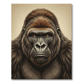 Majestic Sepia Gorilla Portrait Art Rug