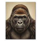Majestic Sepia Gorilla Portrait Art Rug