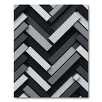 Monochrome Herringbone Interlocking Blocks Rug