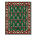 Rich Garnet Emerald Lattice Medallion Rug