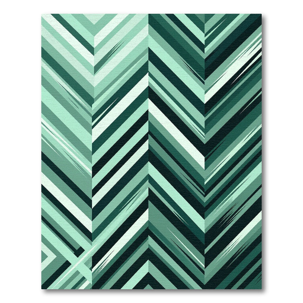 Teal Chevron Stripe Composition Rug