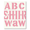 Pink Stencil Letter Abstract Rug