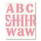 Pink Stencil Letter Abstract Rug