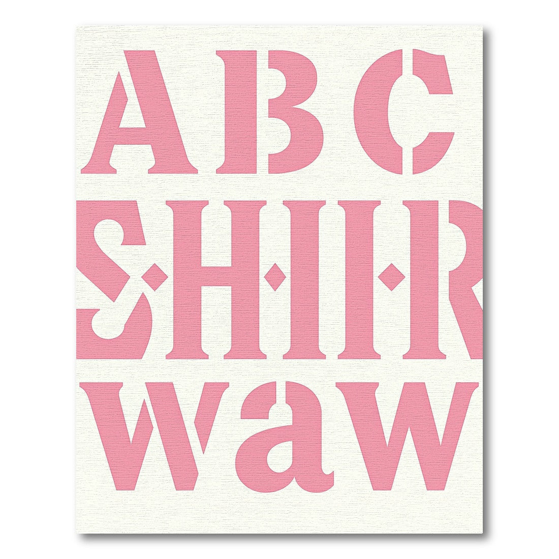Pink Stencil Letter Abstract Rug