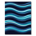 Deep Blue Abstract Wave Modern Rug