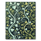 Lush Green Botanical Ivy Vine Swirls Rug