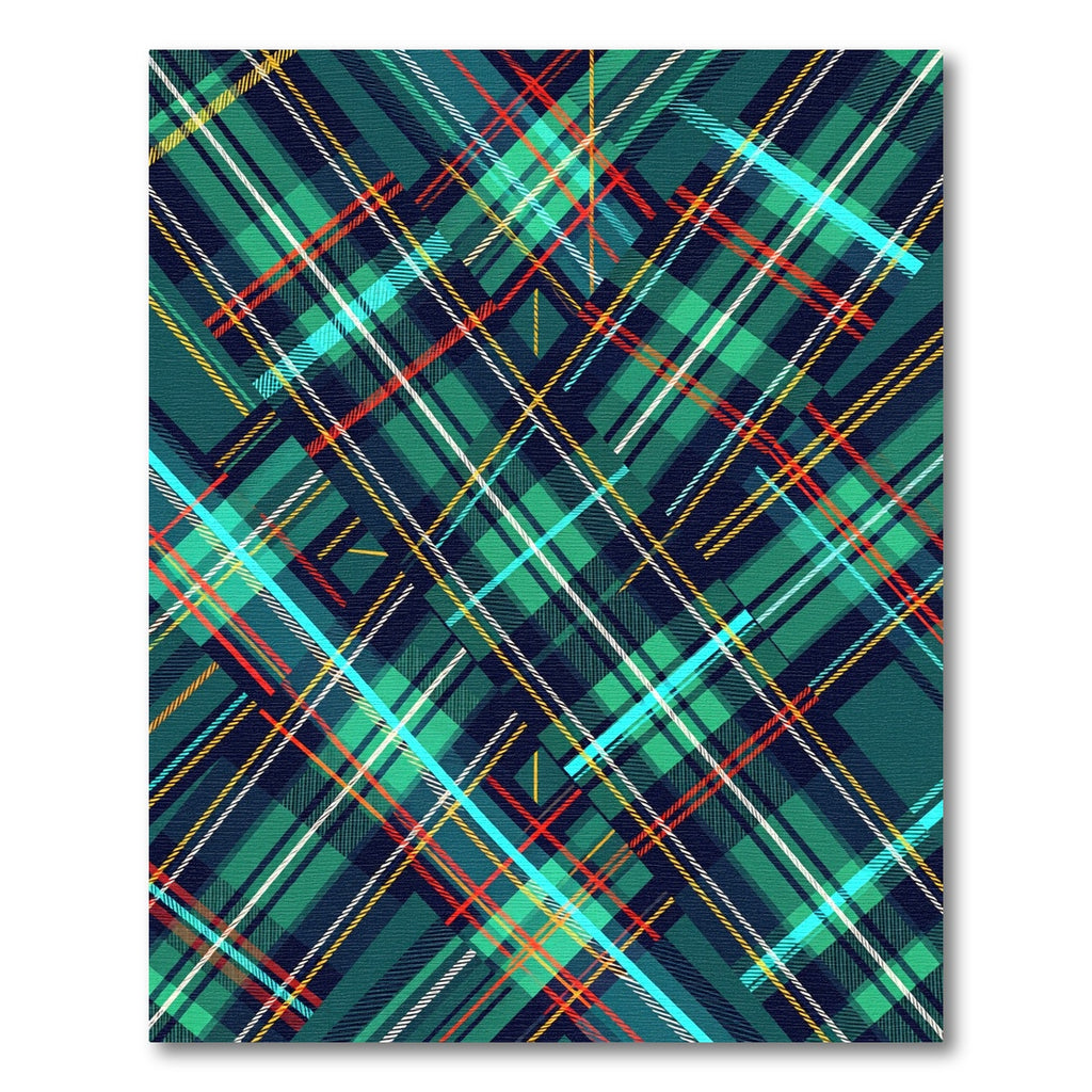 Vibrant Emerald Teal Plaid Tartan Rug
