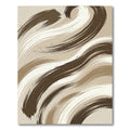 Abstract Taupe and Cream Swirling Waves Rug