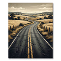 Winding Country Road Scenic Horizon Rug