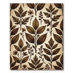 Antique Sepia Foliage Floral Arrangement Rug