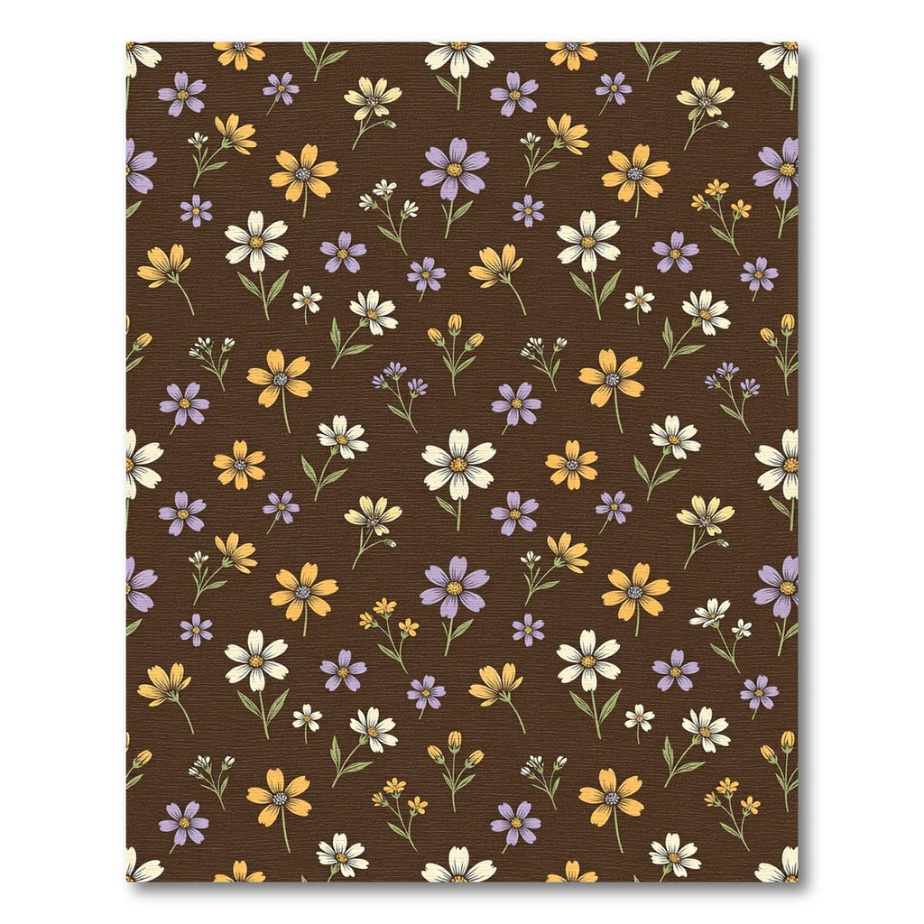Whimsical Brown Floral Medley Rug