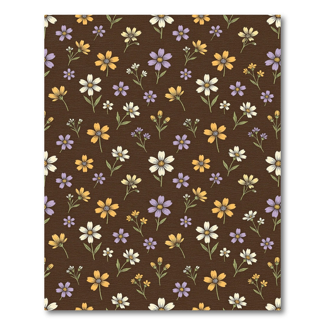 Whimsical Brown Floral Medley Rug