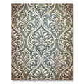Elegant Gray White Damask Floral Scroll Rug