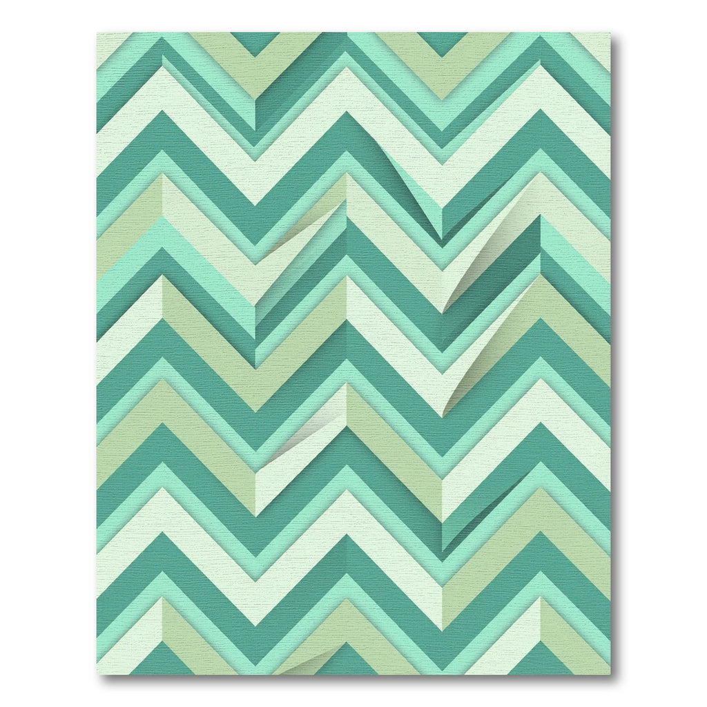 Teal Mint Chevron Layered Rug