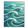Dynamic Azure Ocean Wave Swirl Rug