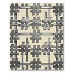 Gray Metallic Hashtag Grid Rug