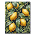 Lush Golden Lemon Botanical Foliage Rug