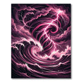 Dramatic Magenta Lightning Storm Swirl Rug
