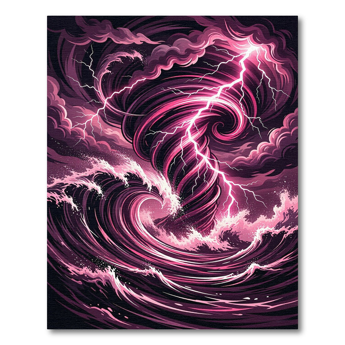 Dramatic Magenta Lightning Storm Swirl Rug