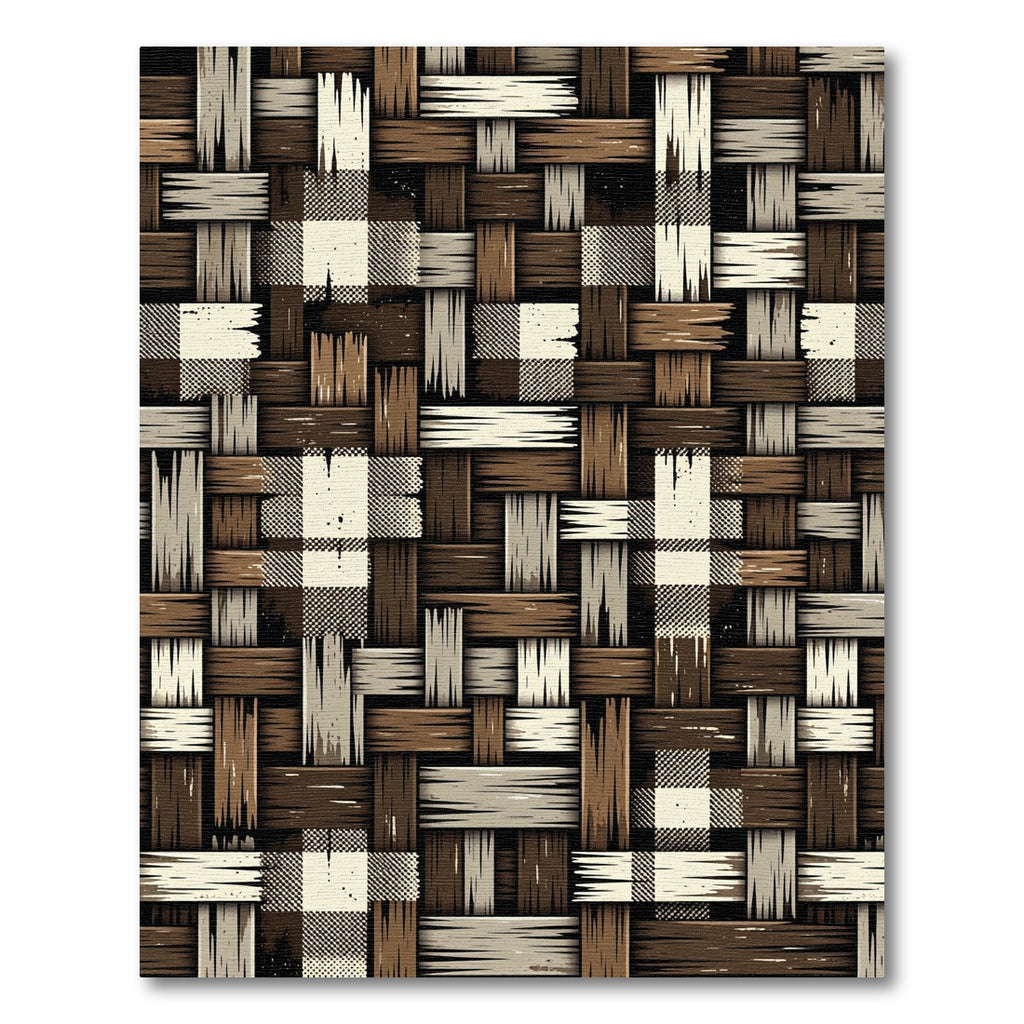 Rustic Woven Brown Neutral Basketweave Rug