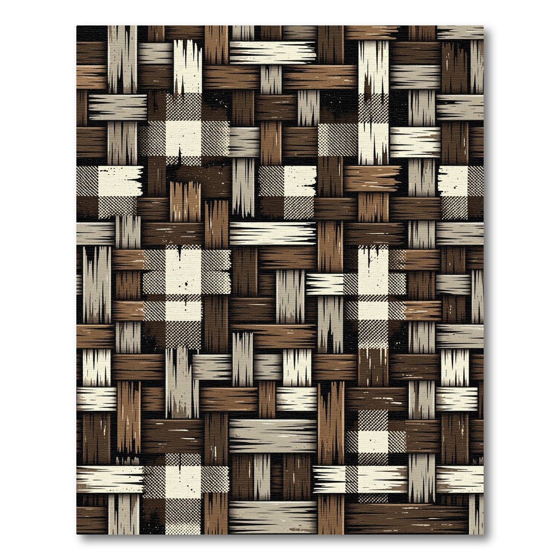 Rustic Woven Brown Neutral Basketweave Rug