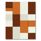 Minimalist Earthy Tone Geometric Block Abstract Rug