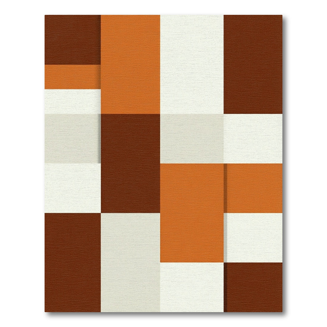 Minimalist Earthy Tone Geometric Block Abstract Rug