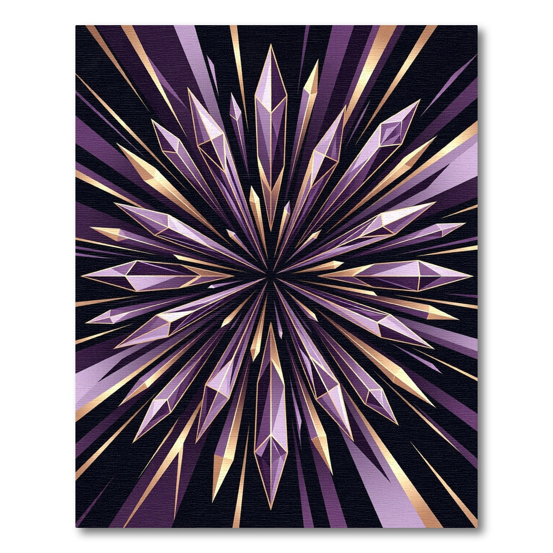 Radiant Amethyst Crystal Starburst Rug