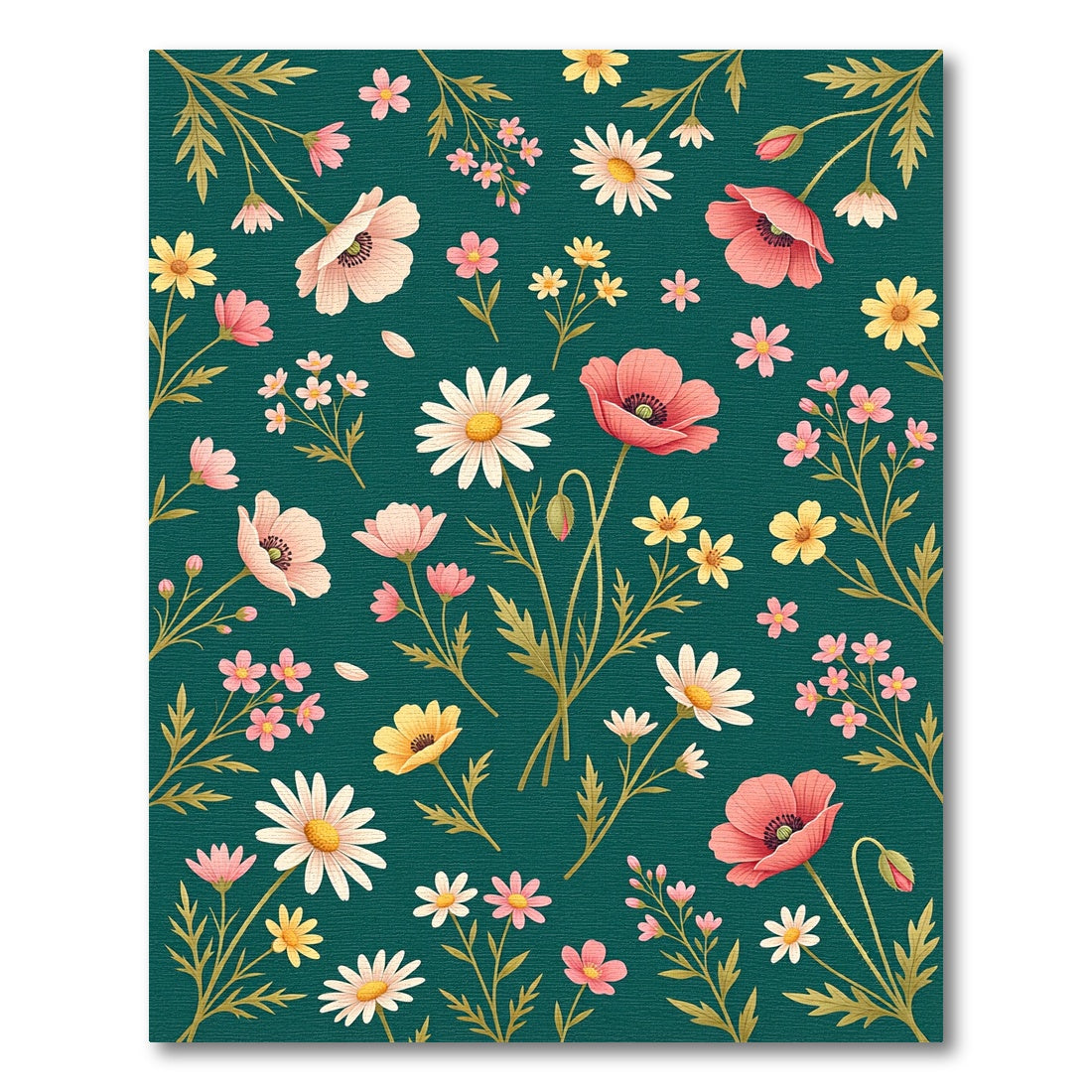 Coral Pink Daisy Botanic Garden Rug