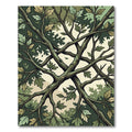 Lush Green Canopy Forest Branches Rug