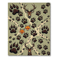Rustic Forest Animal Paw Print Rug