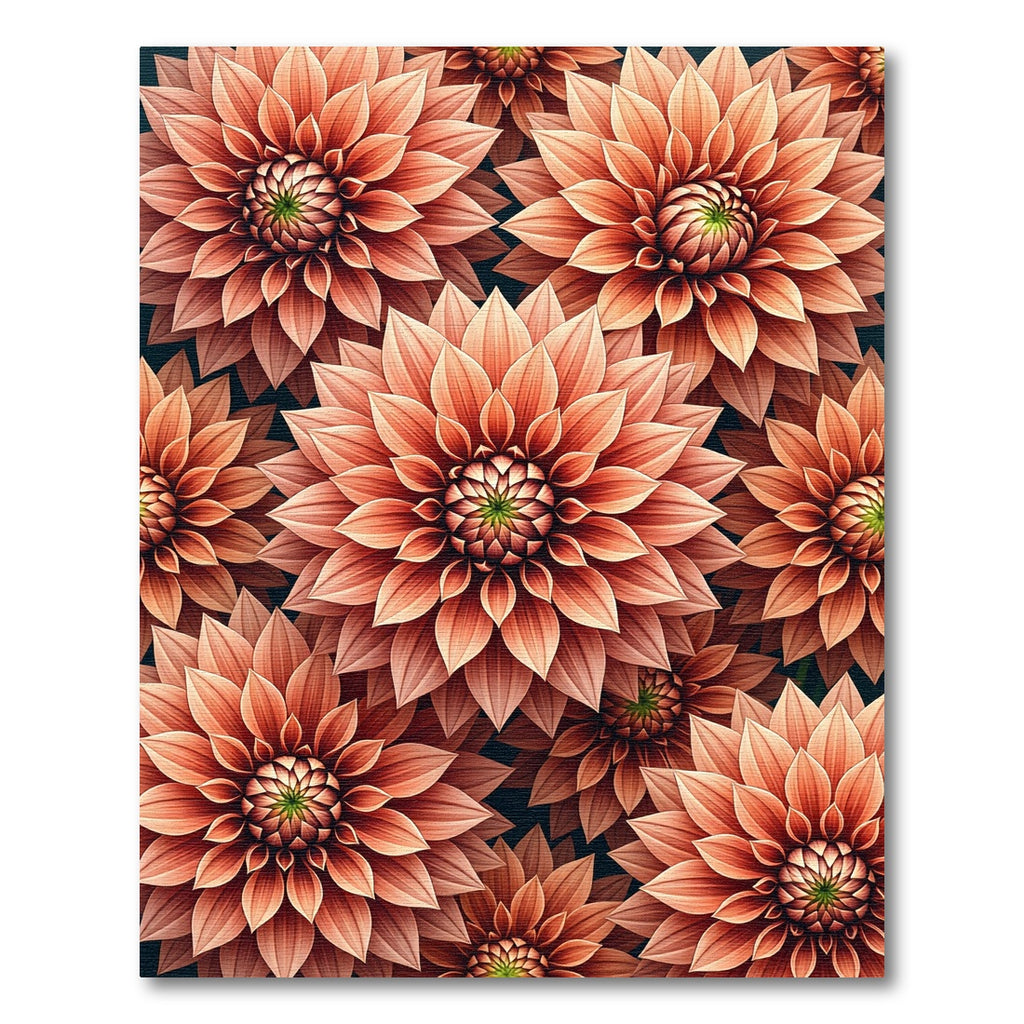 Coral Dahlia Floral Burst Rug