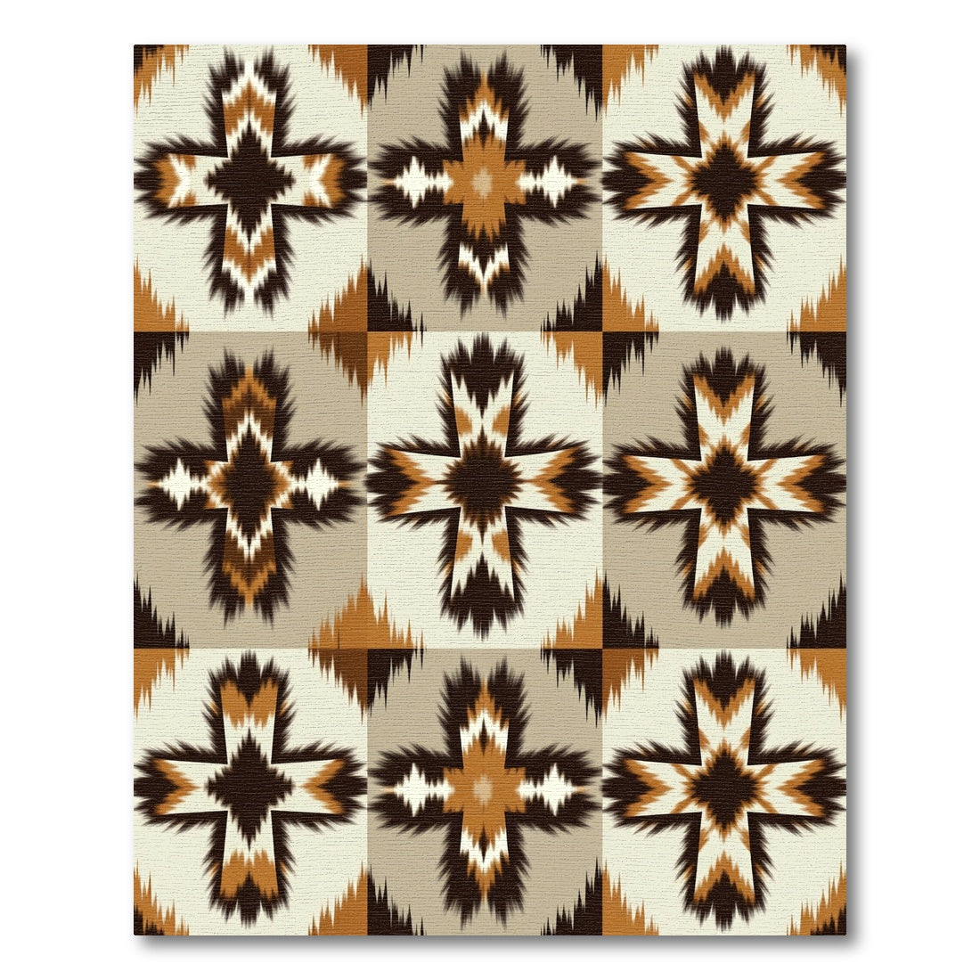 Earthy Ikat Cross Medallion Rug