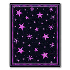 Vibrant Pink Starry Night Celestial Rug