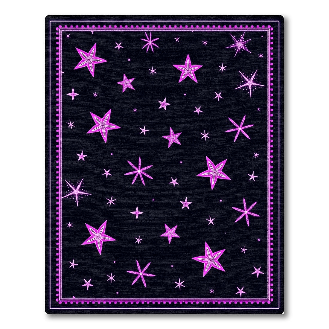 Vibrant Pink Starry Night Celestial Rug