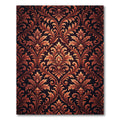 Ornate Burnt Orange Damask Scroll Rug
