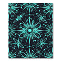 Retro Cyan Atomic Orbit Rug