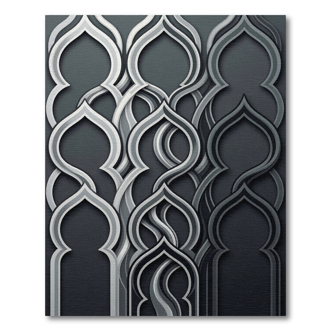 Sophisticated Silver Interlocking Arch Rug