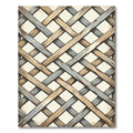 Rustic Wood Lattice Diagonal Pattern Rug